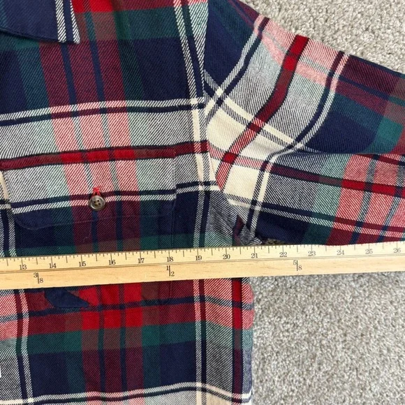 Polo Ralph Lauren Classic Fit Plaid Flannel Camp Shirt Mens Small Distressed NEW